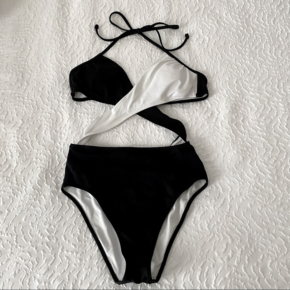 Vs pink high rise one piece swimsuit